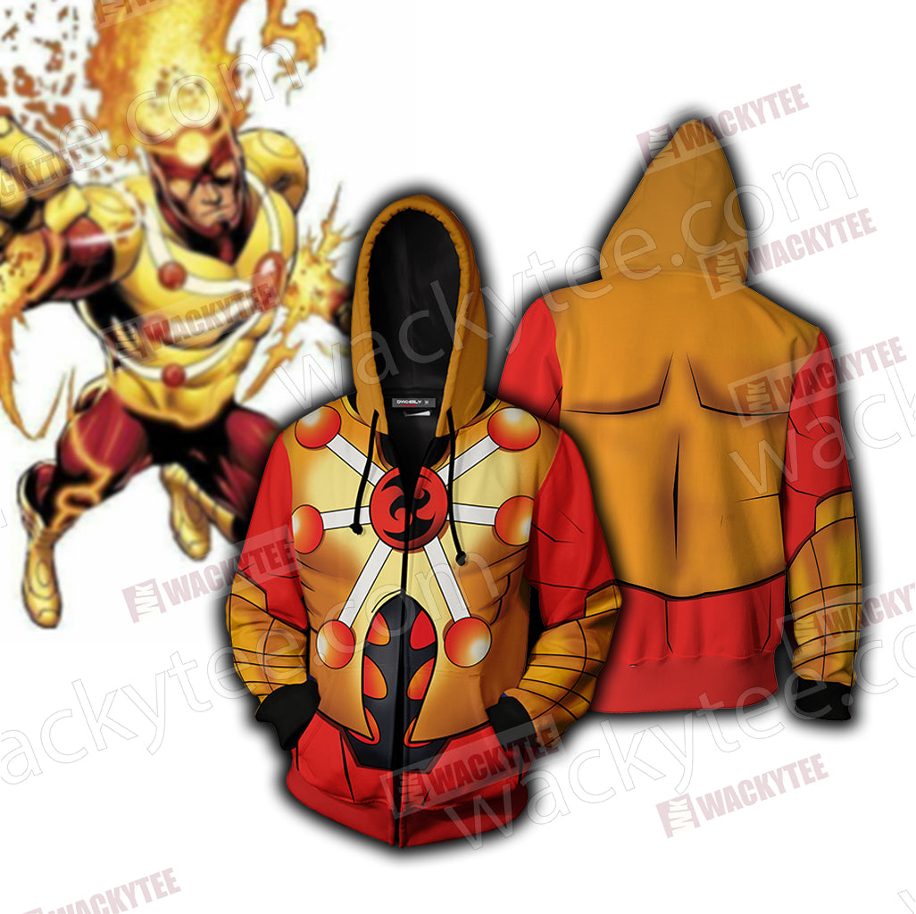 Firestorm Comics Cosplay Zip Up Hoodie Jacket 4XL