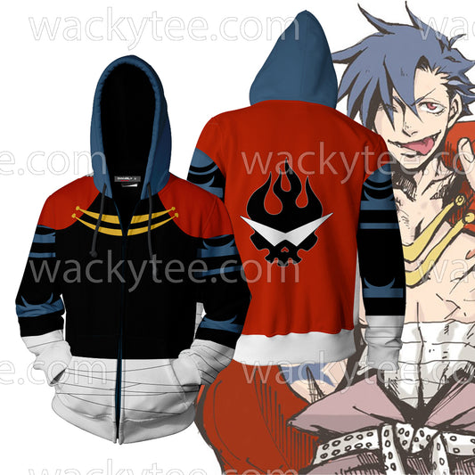 Tengen Toppa Gurren Lagann Kamina Cosplay Zip Up Hoodie Jacket 4XL
