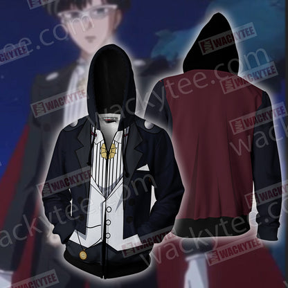 Sailor Moon Tuxedo Cosplay Zip Up Hoodie Jacket 4XL
