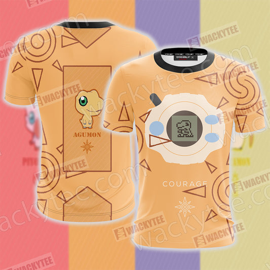 Digimon The Crest Of Courage Agumon Unisex 3D T-shirt