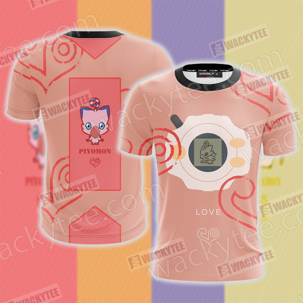 Digimon The Crest Of Love Piyomon Unisex 3D T-shirt T-shirt