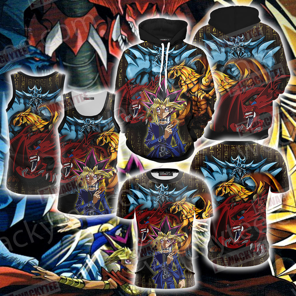 Yu Gi Oh! Obelisk Slifer and Ra 3D T-shirt