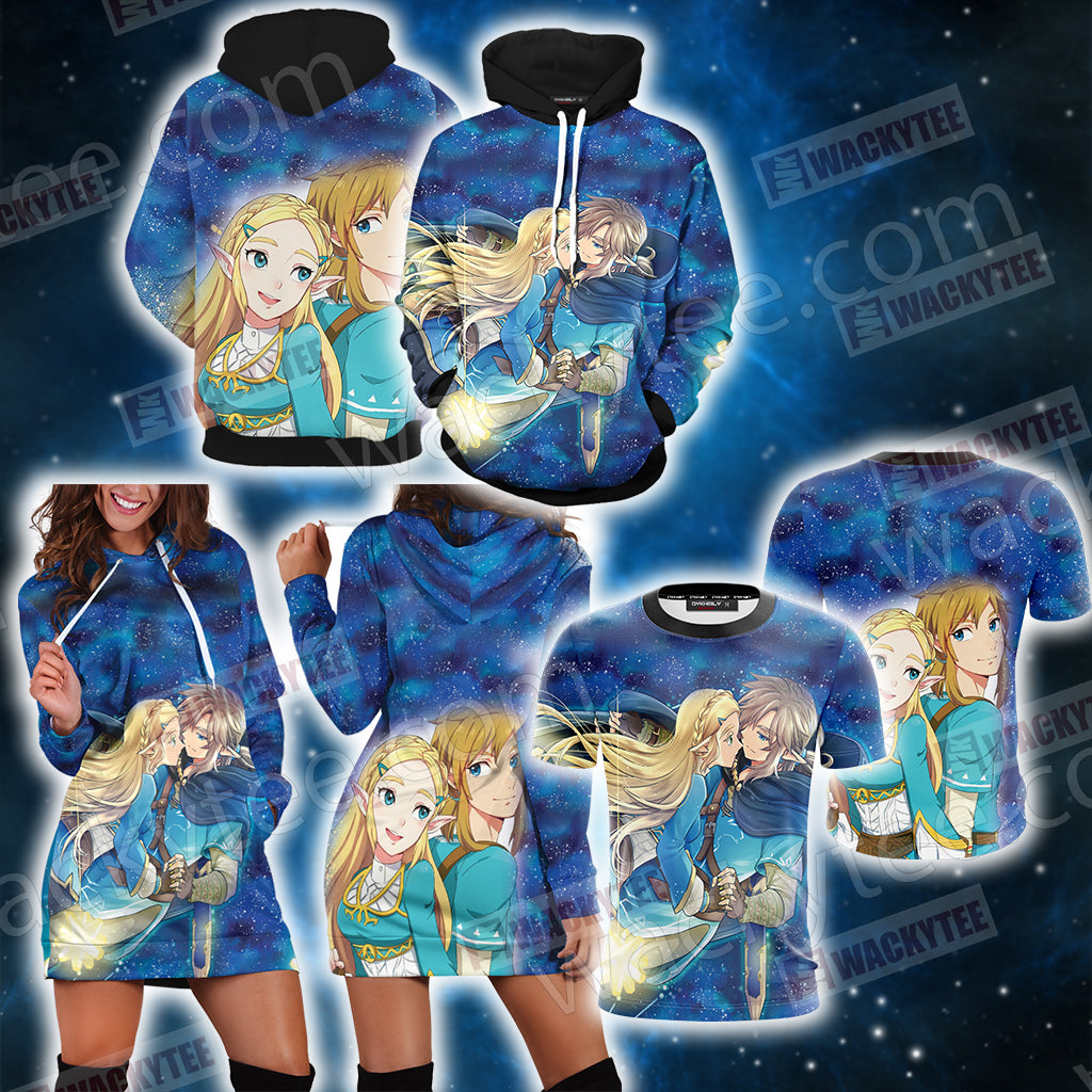 The Legend of Zelda And Princess Zelda 3D Hoodie Dress