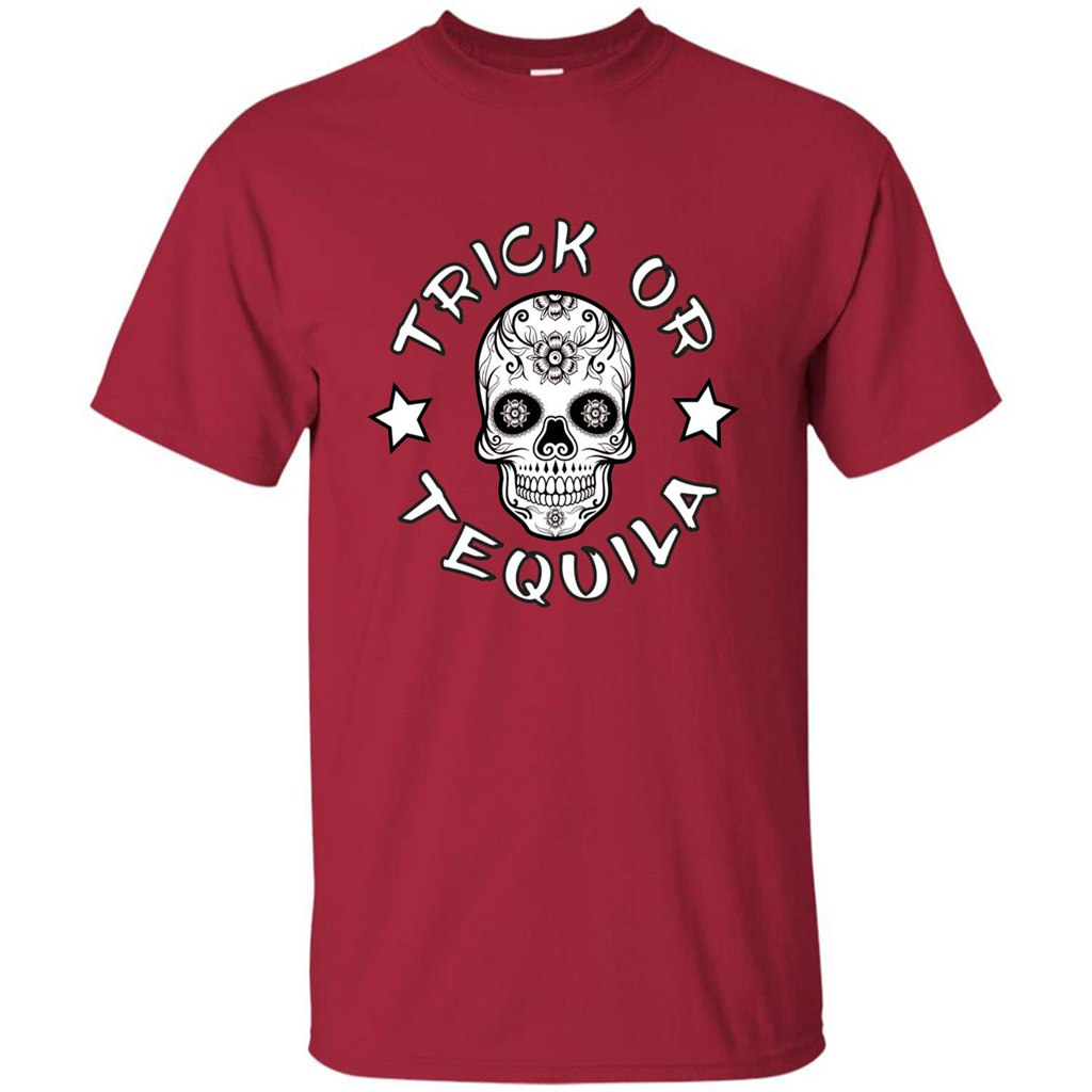 Sugar Skull T-Shirt Trick Or Tequila Halloween Cardinal