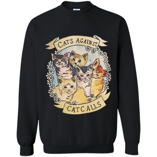 Cats Against Cat Calls T-shirt Black