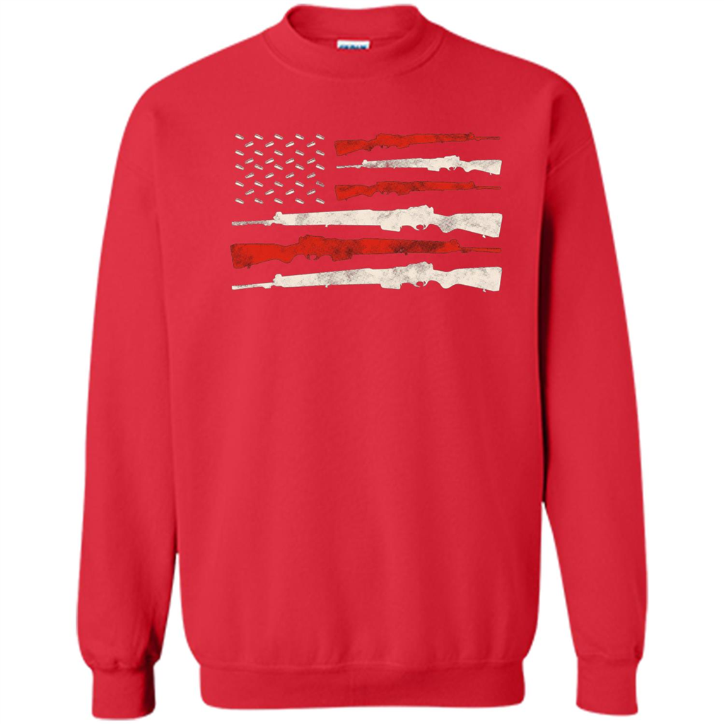 USA Flag Of Guns 2nd Amendment T-shirt Red