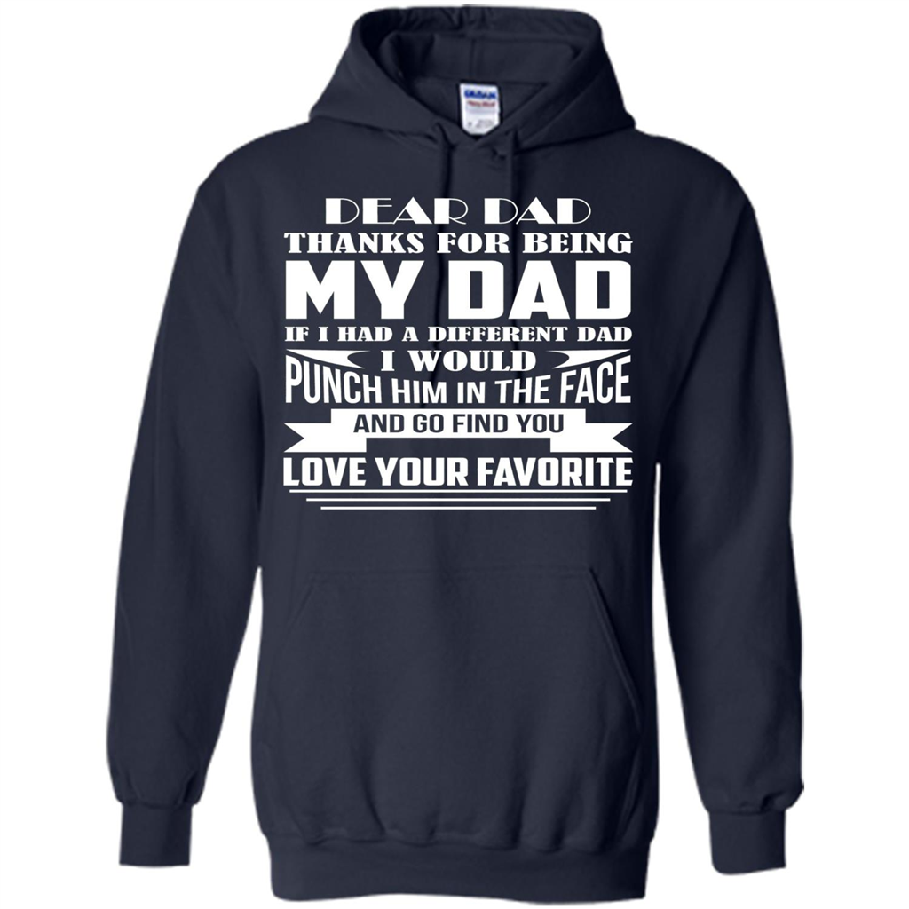 Fathers Day T-shirt Thanks For Being My Dad Navy