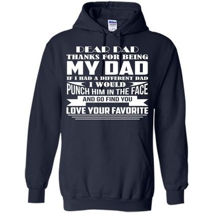 Fathers Day T-shirt Thanks For Being My Dad Navy