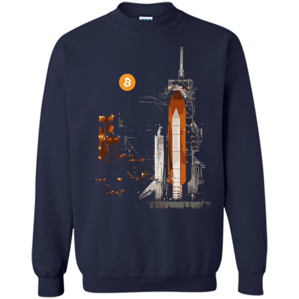 Bitcoin T-Shirt Crypto Shirt Blockchain T-shirt Moon Navy