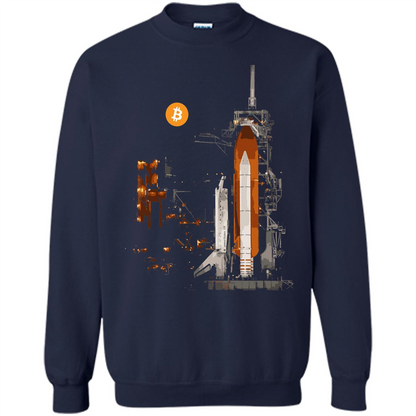 Bitcoin T-Shirt Crypto Shirt Blockchain T-shirt Moon Navy