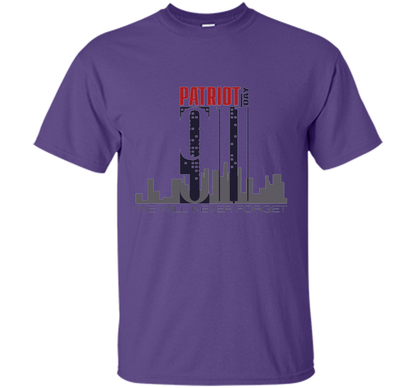 Patriot Day 911 Memorial Twin Tower We Will Never Forget TSh t-shirt Purple