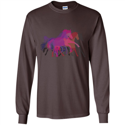 Beautiful Shadow Horses T-shirt Dark Chocolate