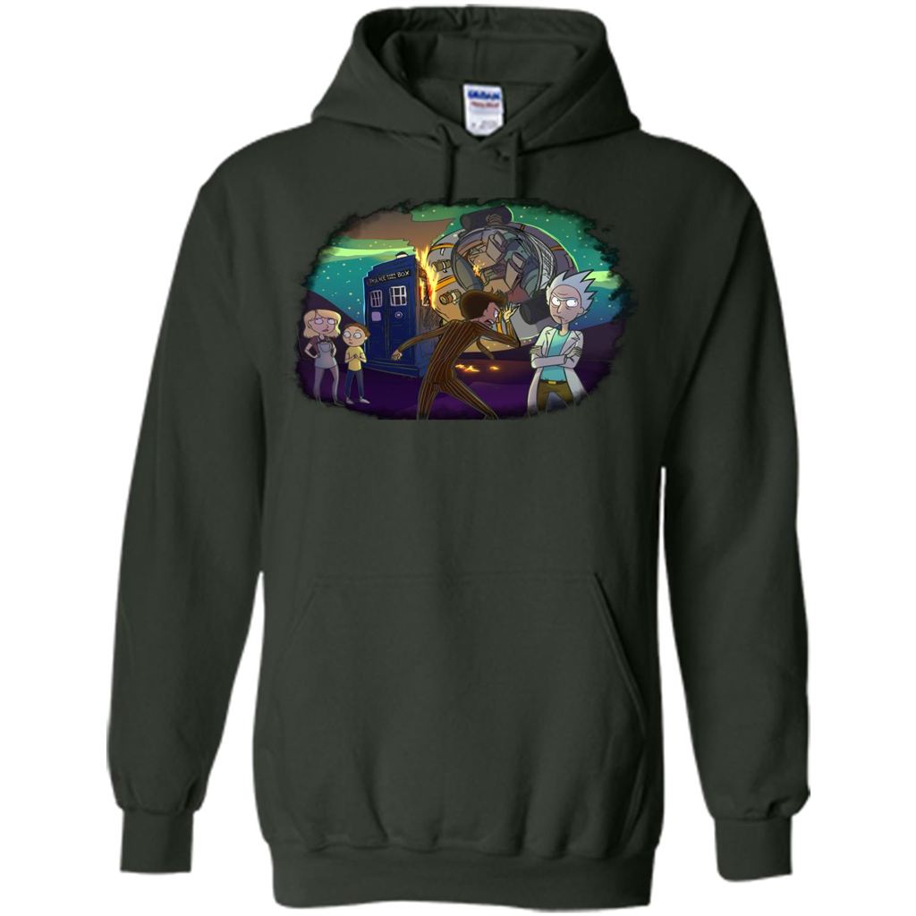 Doctorwho Vs Rick And Morty T-shirt Forest Green