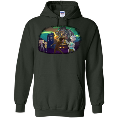 Doctorwho Vs Rick And Morty T-shirt Forest Green