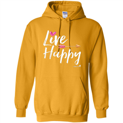 Inspirational Motivational Uplifting T-shirt Live Happy Gold