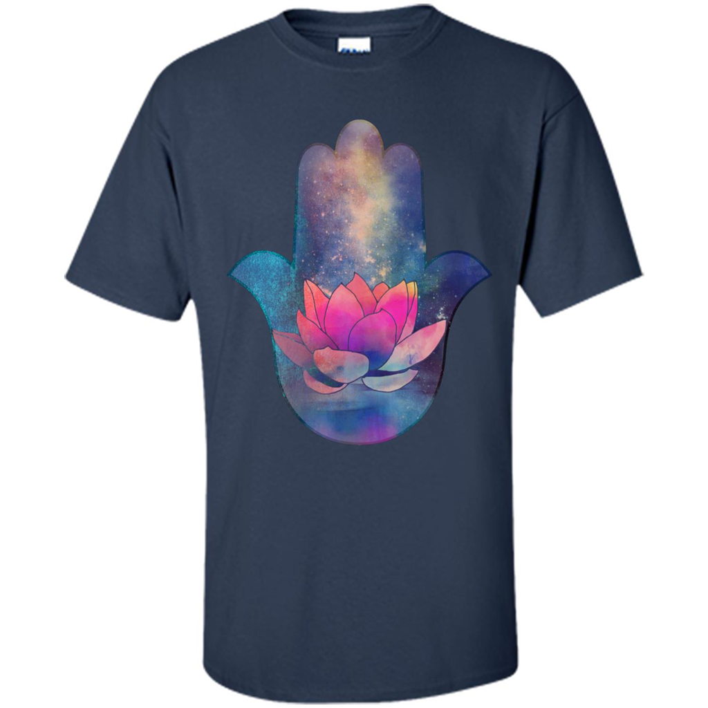 Hamsa Lotus T-Shirt Navy
