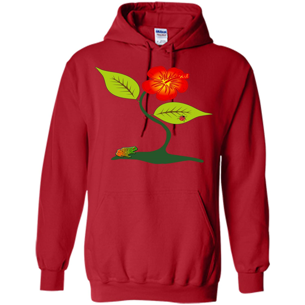 Plant And Flower T-Shirt Red