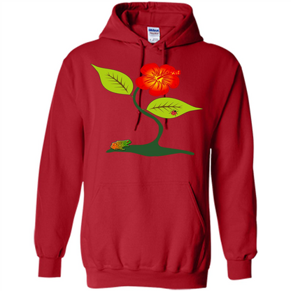 Plant And Flower T-Shirt Red