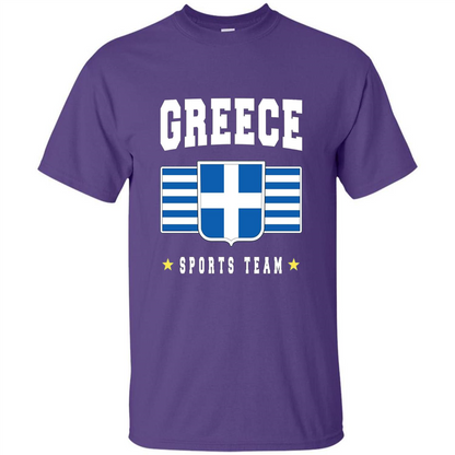 GREECE T-shirt Greek Flag T-shirt Sports Team Purple