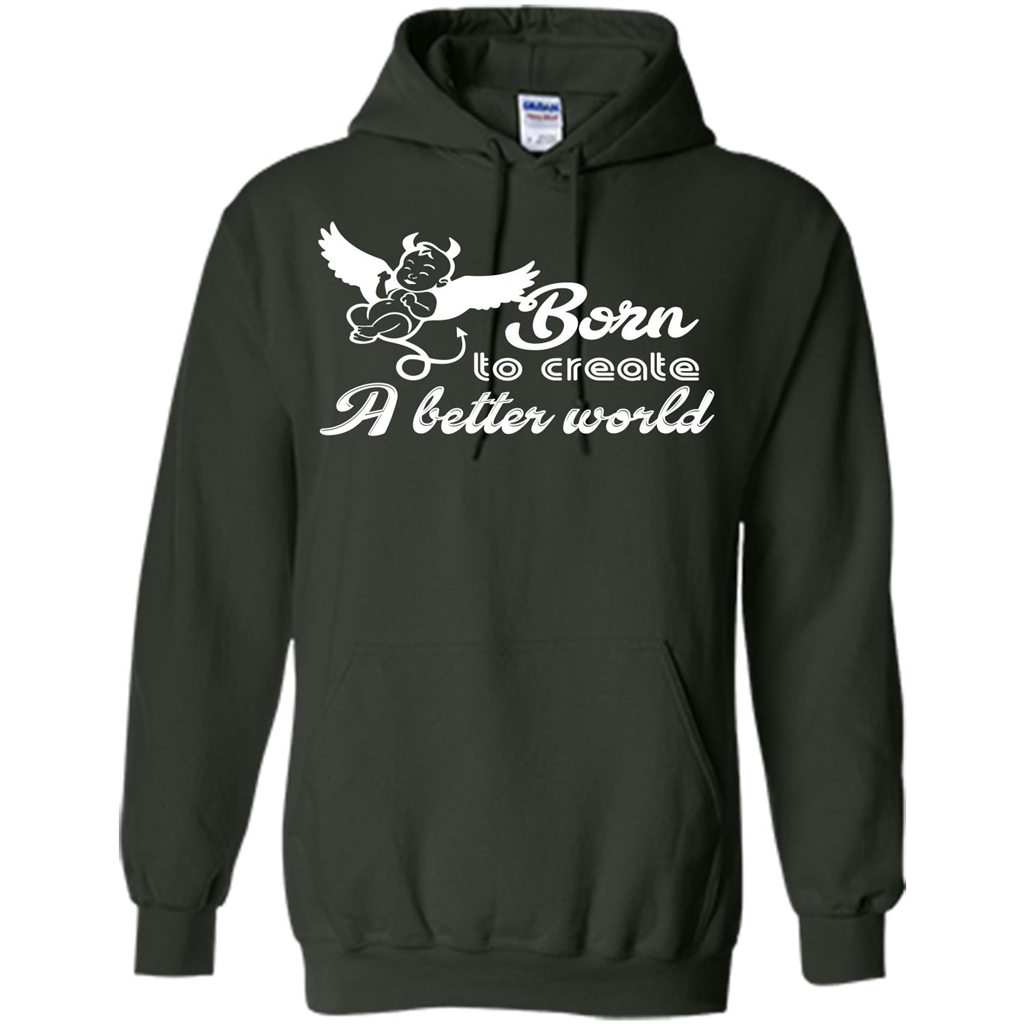 Baby T-shirt Born To Create A better World T-shirt Forest Green
