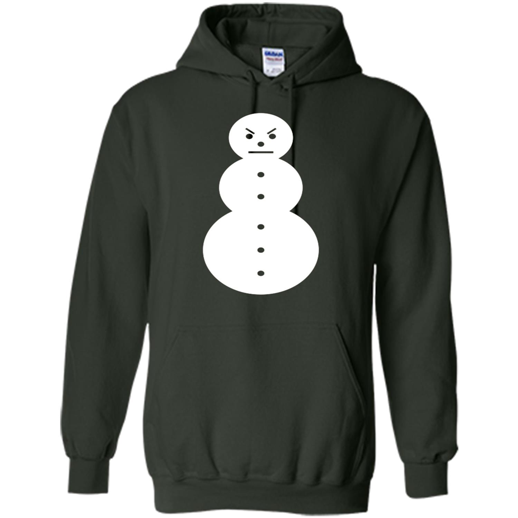 Christmas T-shirt Angry Snowman T Shirt Forest Green