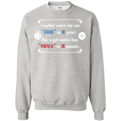 Funny T-shirt A Girl Makes Him Mental In 20 Minuutes Ash