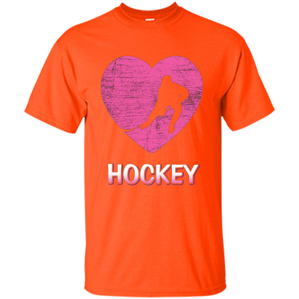 I Love Hockey T-shirt Orange