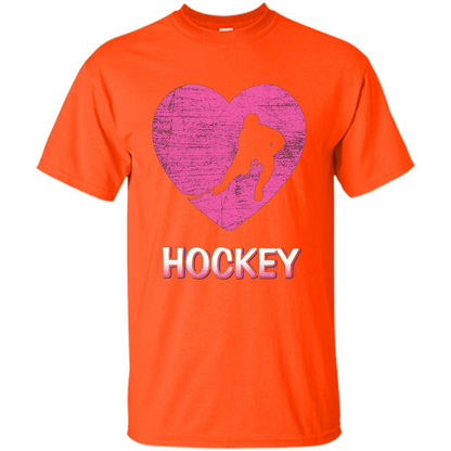 I Love Hockey T-shirt Orange
