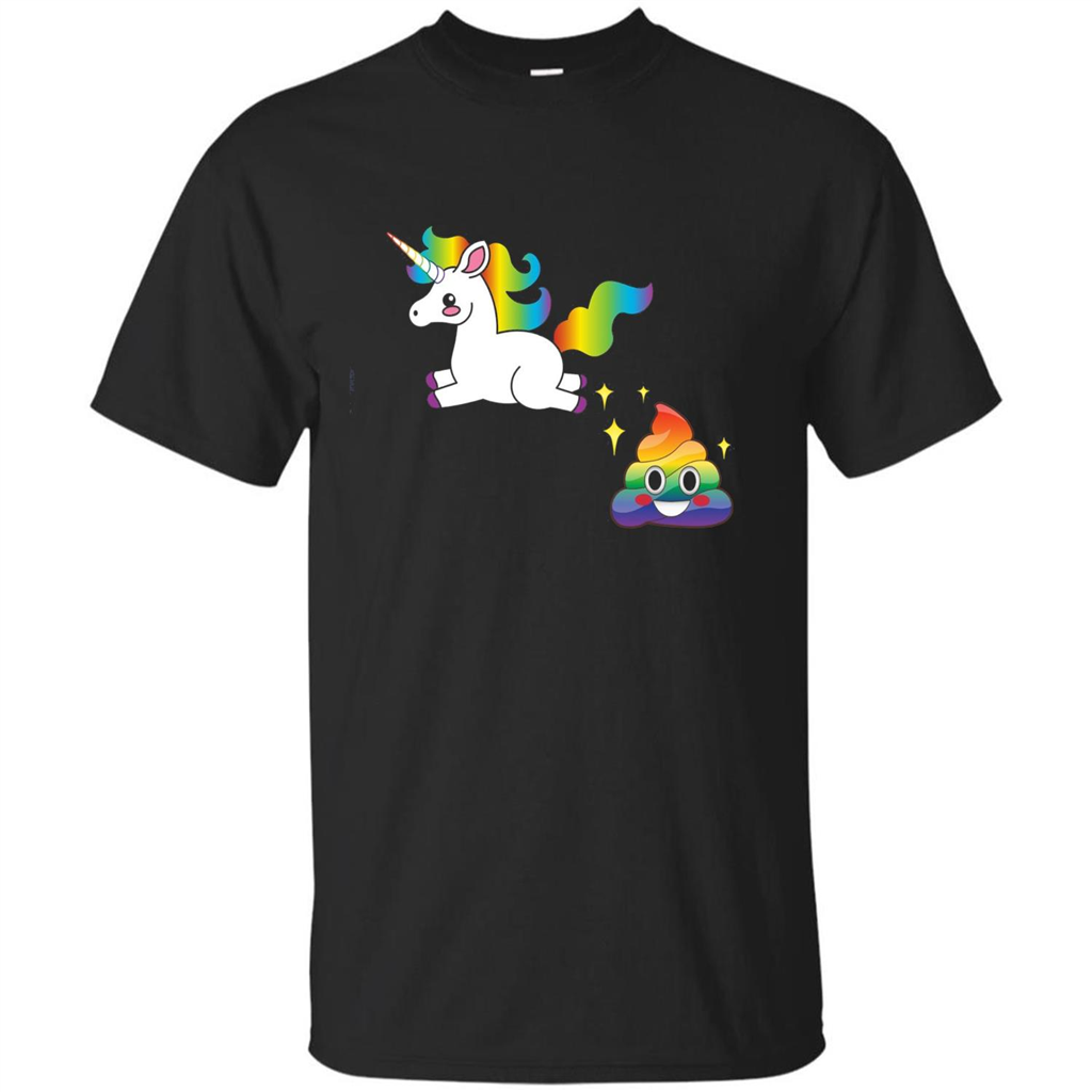 Unicorn Rainbow Poop Funny Cute Emojis T-shirt Royal