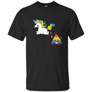 Unicorn Rainbow Poop Funny Cute Emojis T-shirt