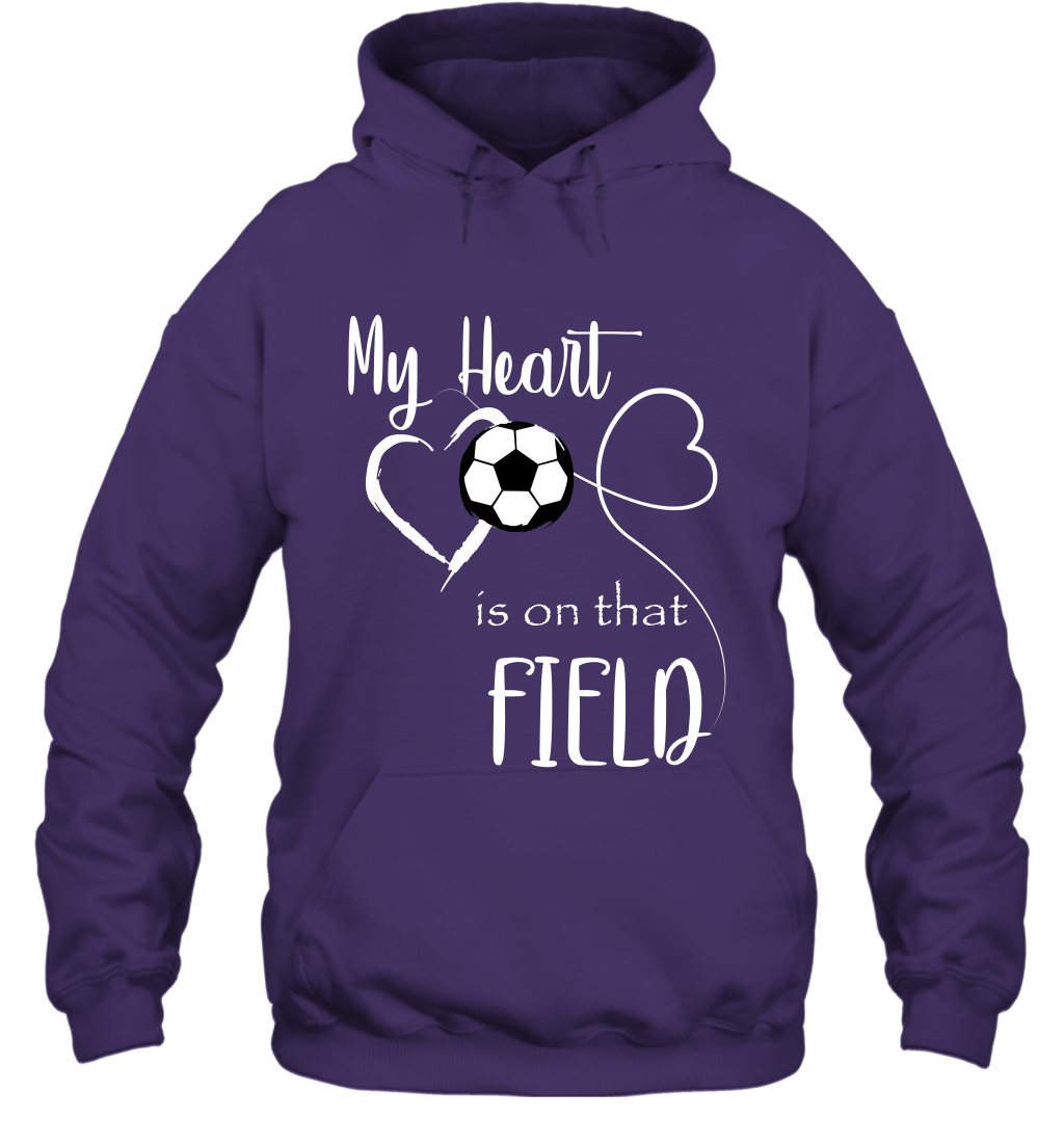 My Heart Is On That Field Soccer Shirt Hoodie Hoodie Purple