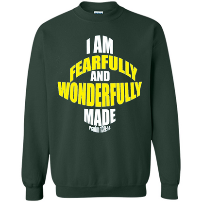 Fearfully And Wonderfully Made Christian T-Shirt Forest Green