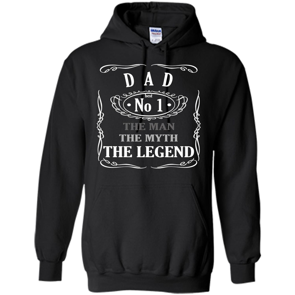 Fathers Day T-shirt Dad No.1 The Man The Myth The Legend Black
