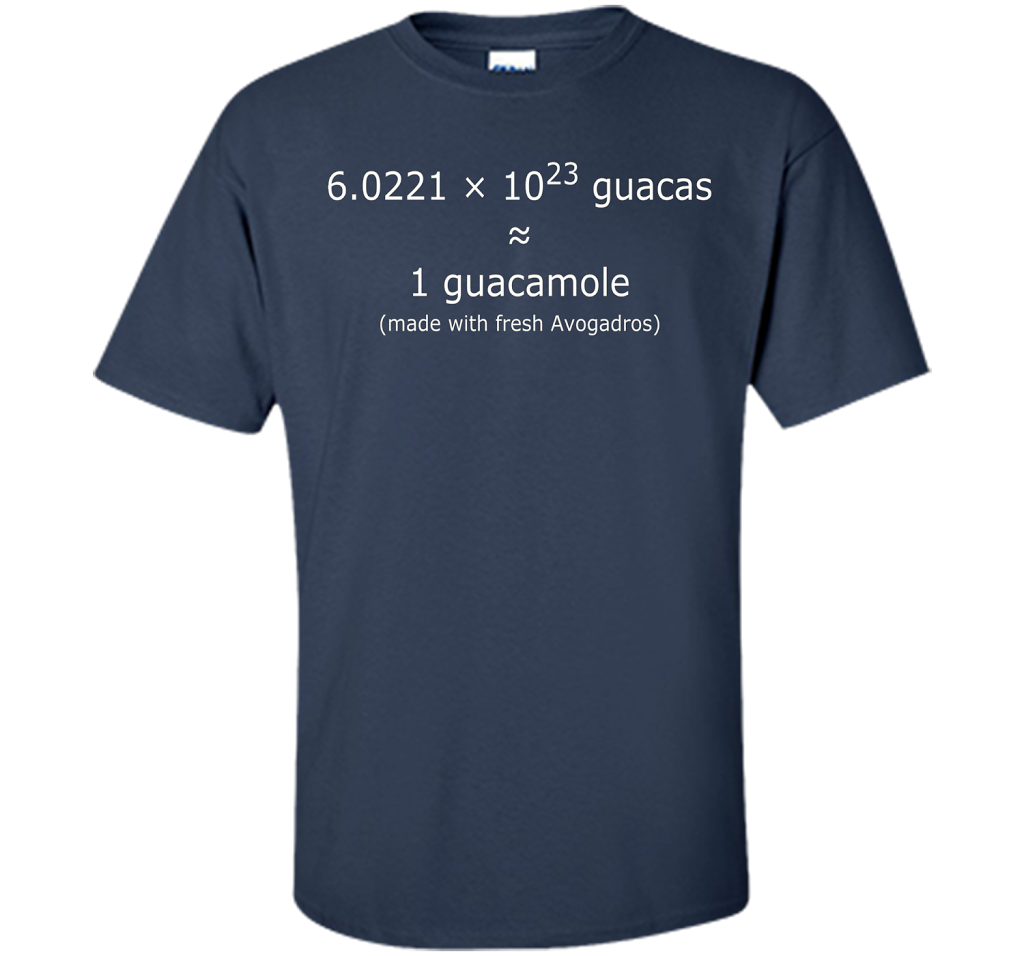 Scientist T-shirt Avogadro's Number Guacamole T-shirt Navy