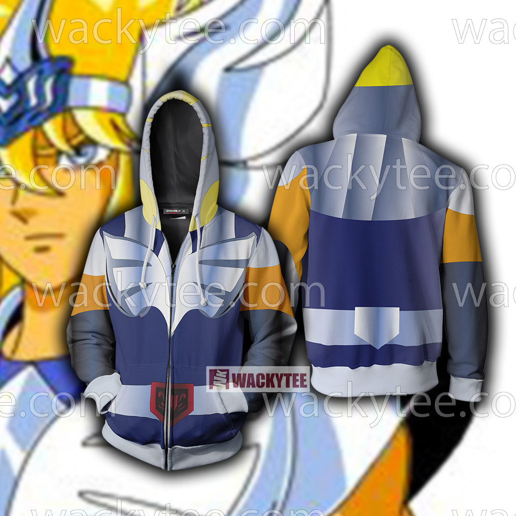 Seinto Seiya Cygnus Hyoga Cosplay Zip Up Hoodie Jacket 4XL