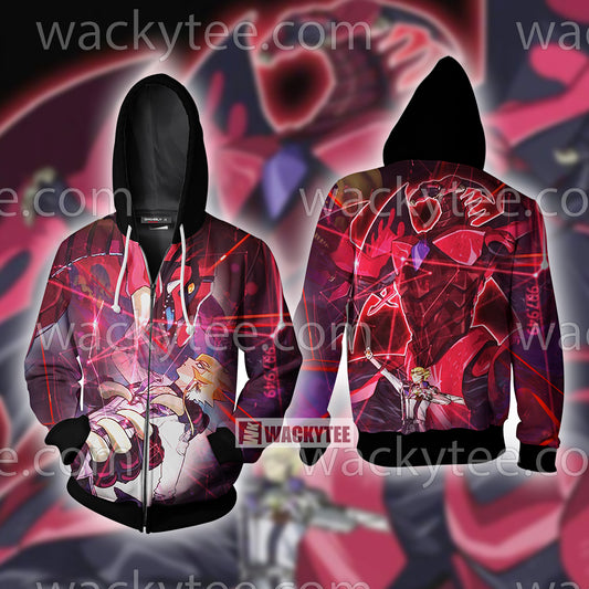 Yu Gi Oh! Jack Atlas And Red Demon's Dragon Zip Up Hoodie Jacket