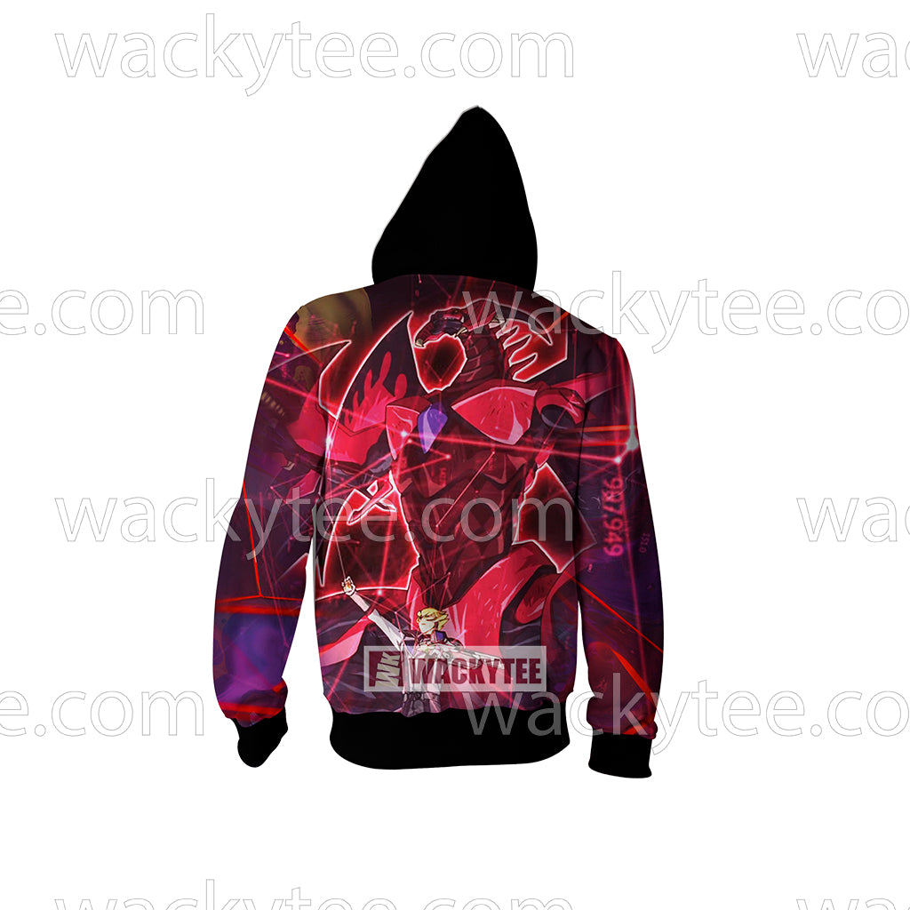 Yu Gi Oh! Jack Atlas And Red Demon's Dragon Zip Up Hoodie Jacket