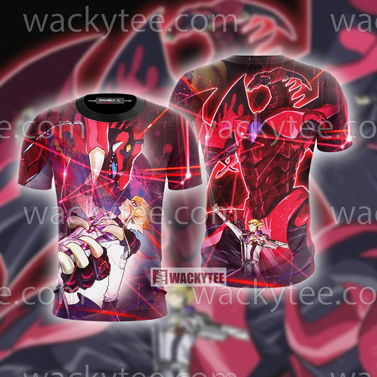 Yu Gi Oh! Jack Atlas And Red Demon's Dragon Unisex 3D T-shirt