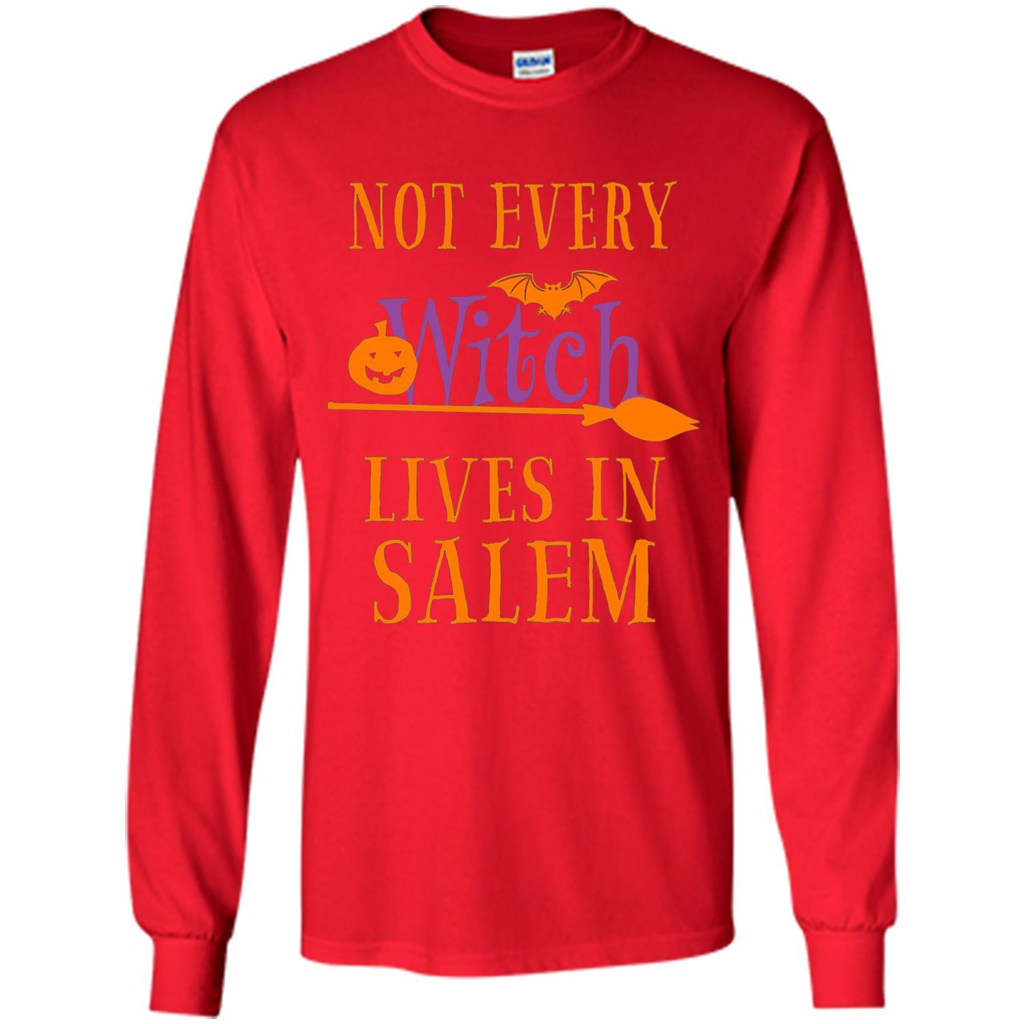 Halloween T-shirt Not Every Witch Lives In Salem T-Shirt Red