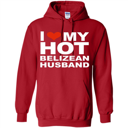 I Love My Hot Belizean Husband T-shirt Wife Marriage Belize Red
