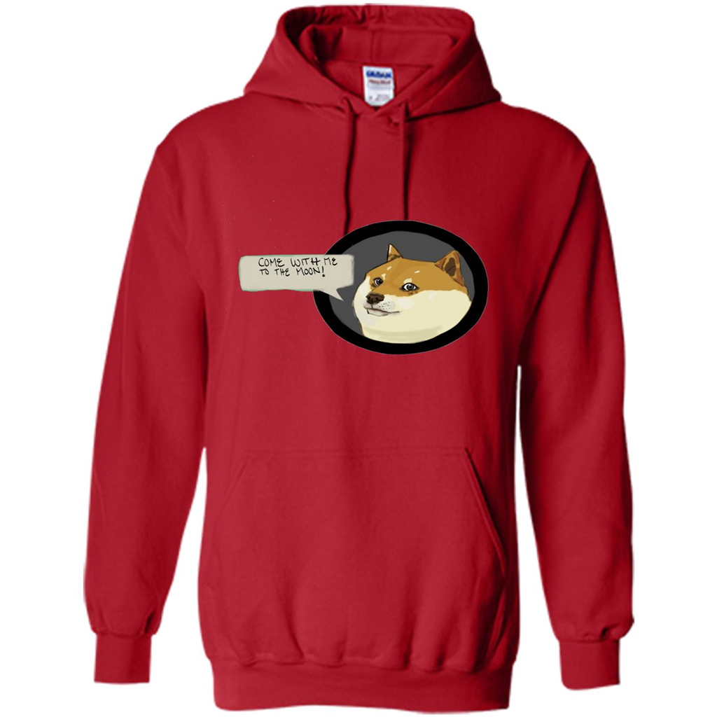 Love Dog T-shirt Come With Me To The Moon Red
