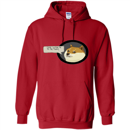 Love Dog T-shirt Come With Me To The Moon Red