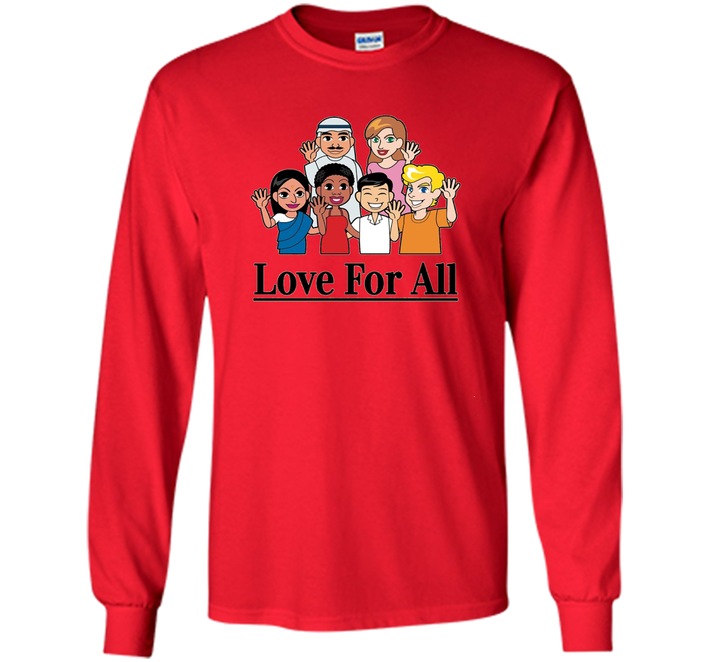 Love For All- Multicultural Race Unity Diversity T-Shirt cool shirt Red