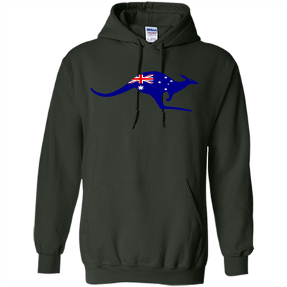 Australian Flag Kangaroo T-shirt Australia Vacation T-shirt Forest Green