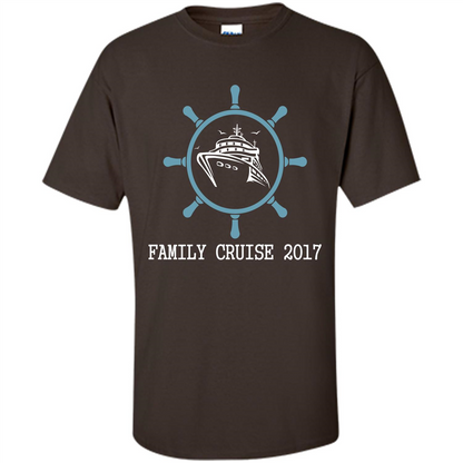 Family T-shirt Family Cruise 2017 Dark Chocolate