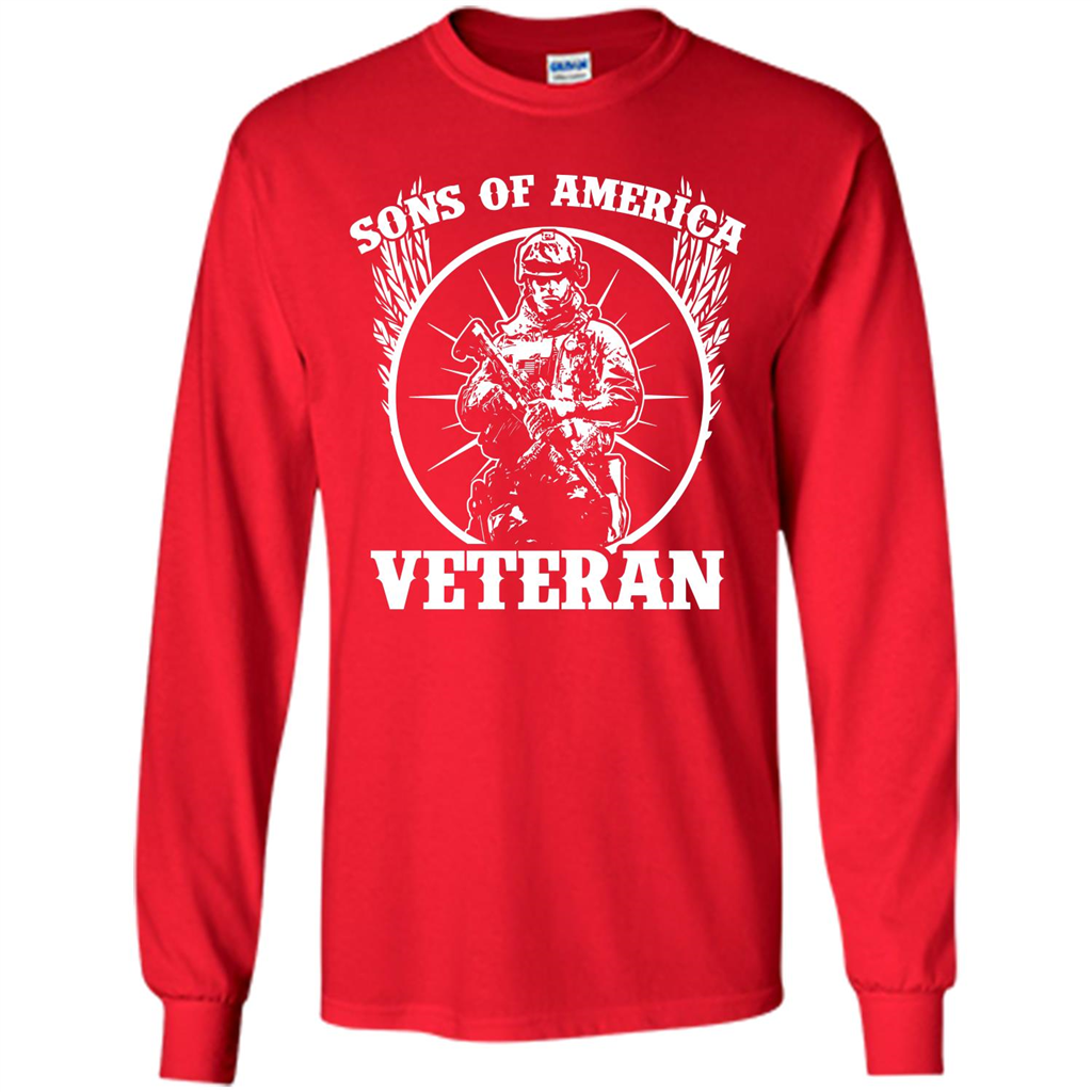 Military T-shirt Sons Of America Veteran Red
