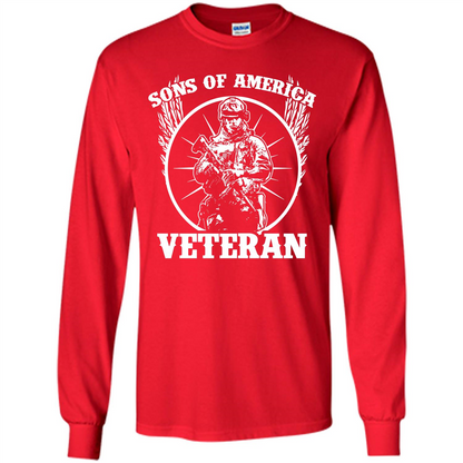 Military T-shirt Sons Of America Veteran Red