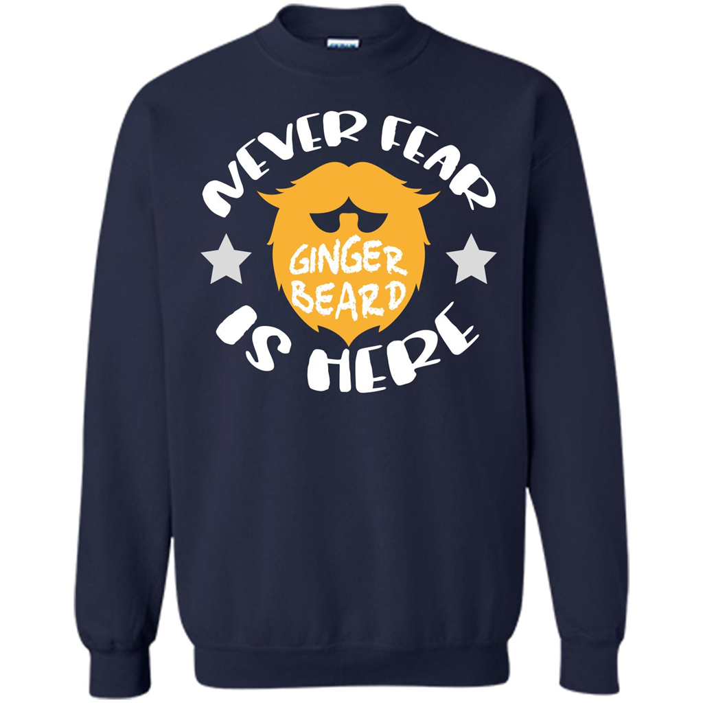 Bearded T-shirt Never Fear Ginger Beard Is Here Navy