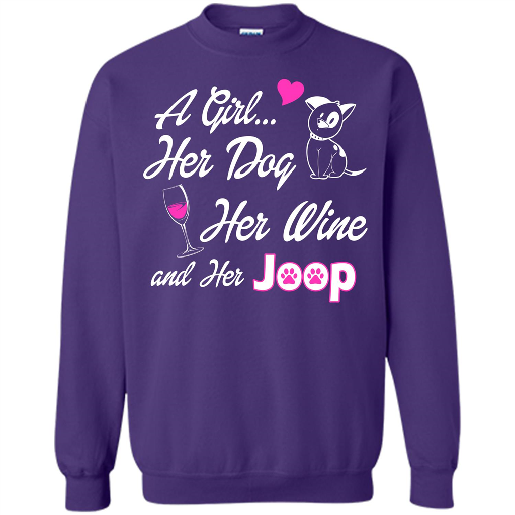 Dog T-shirt A Girl Her Dog Her Wine And Her Joop T-shirt Purple