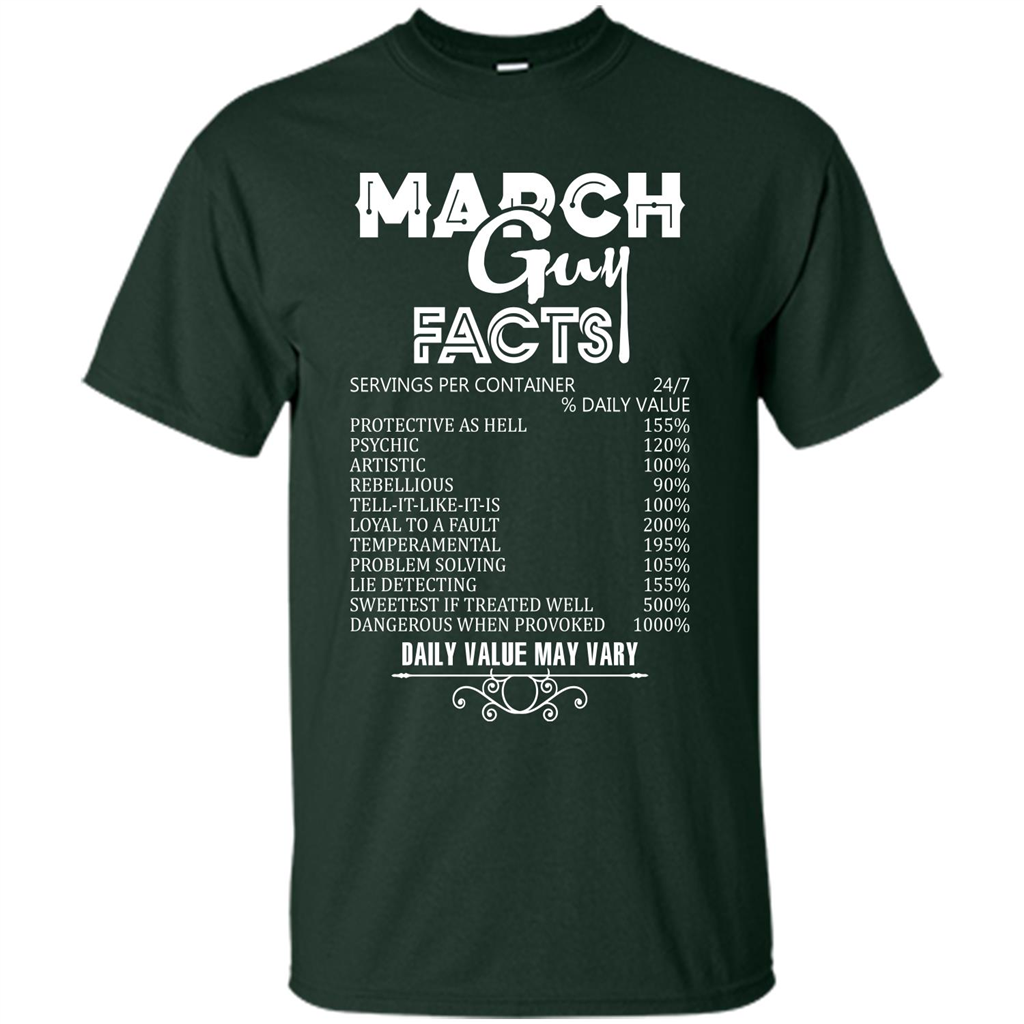 March Guy Facts T-shirt Forest Green